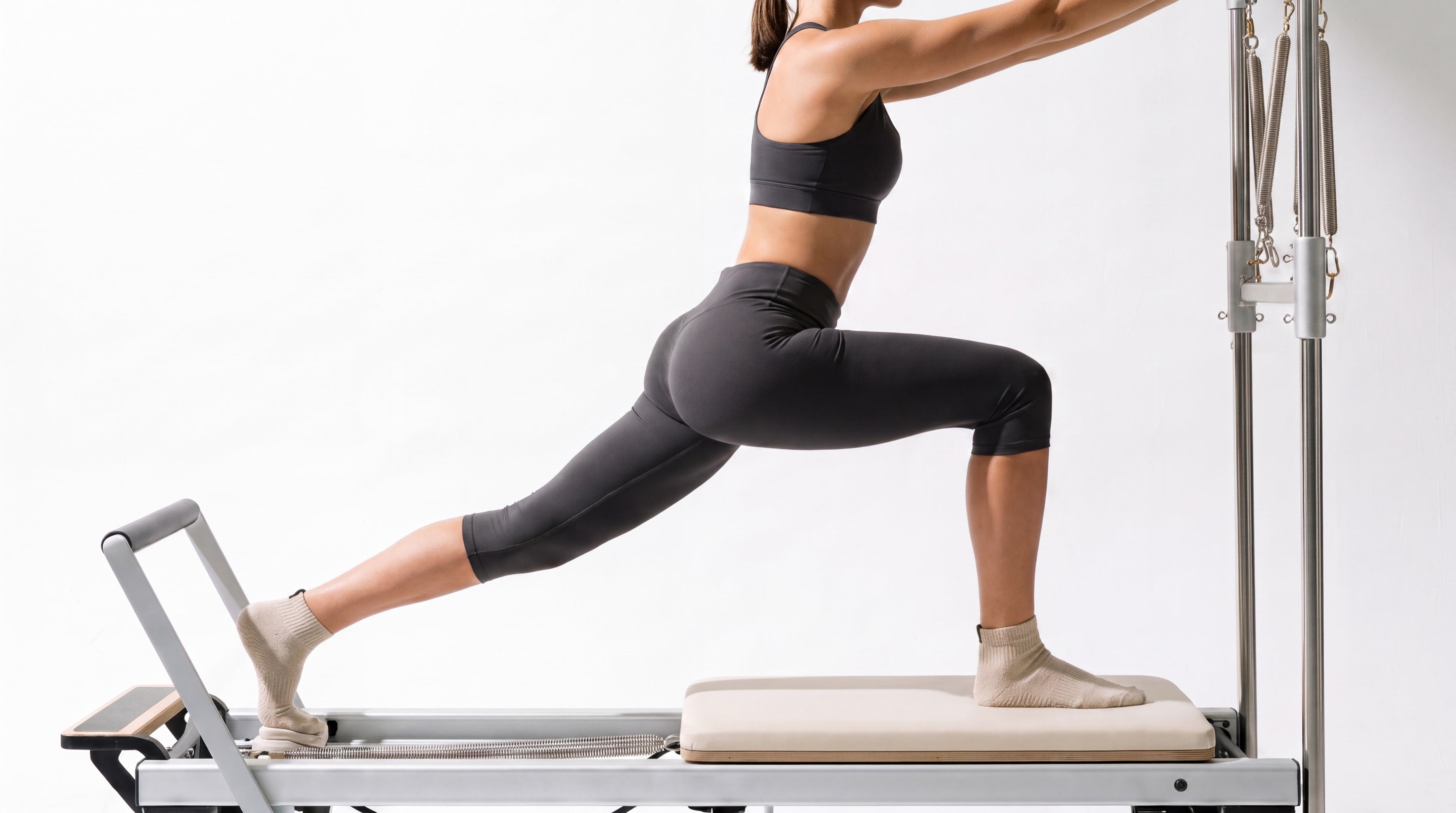 Designed for the practice — reformer lunge, Stillsole grip sock in focus