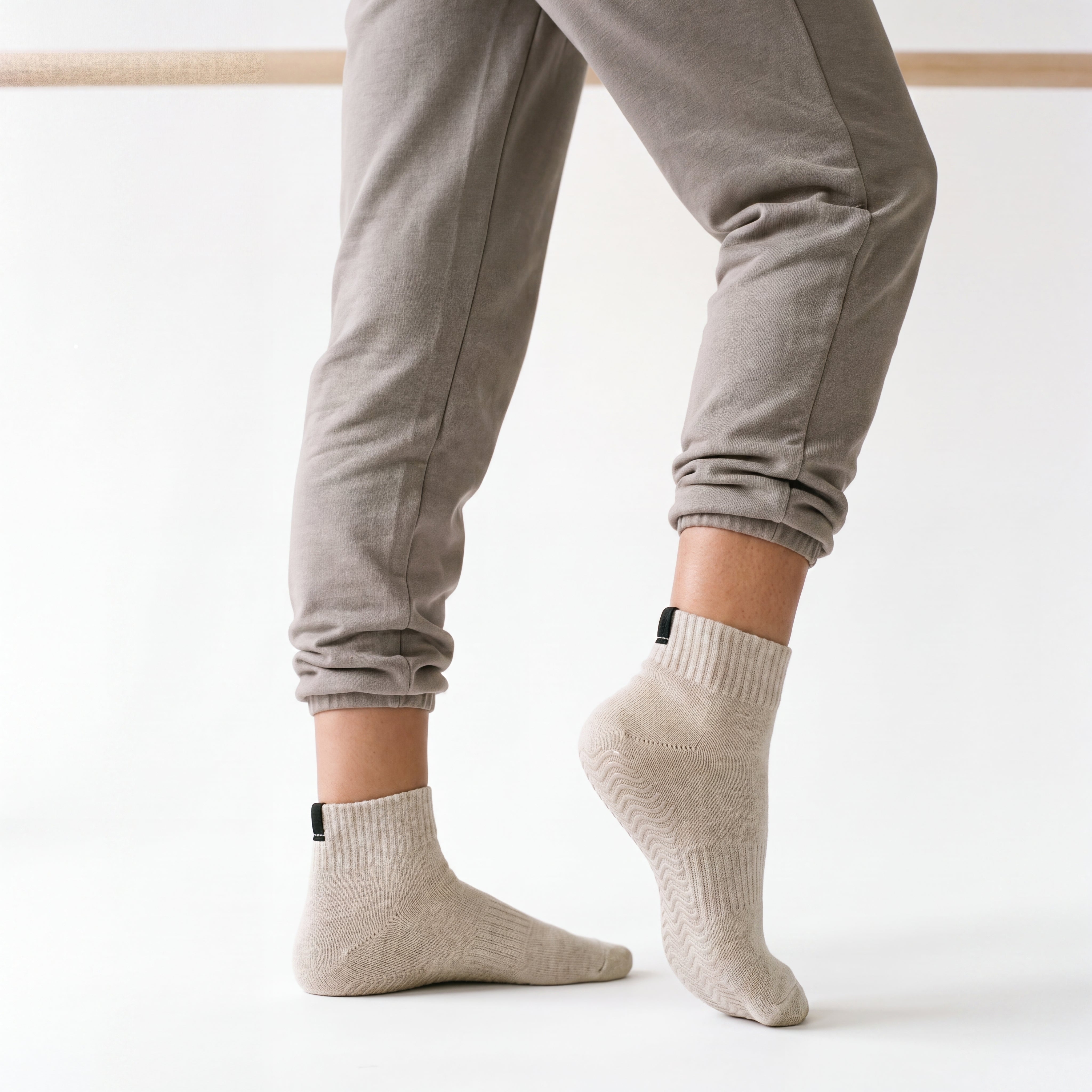 On the foot at the barre